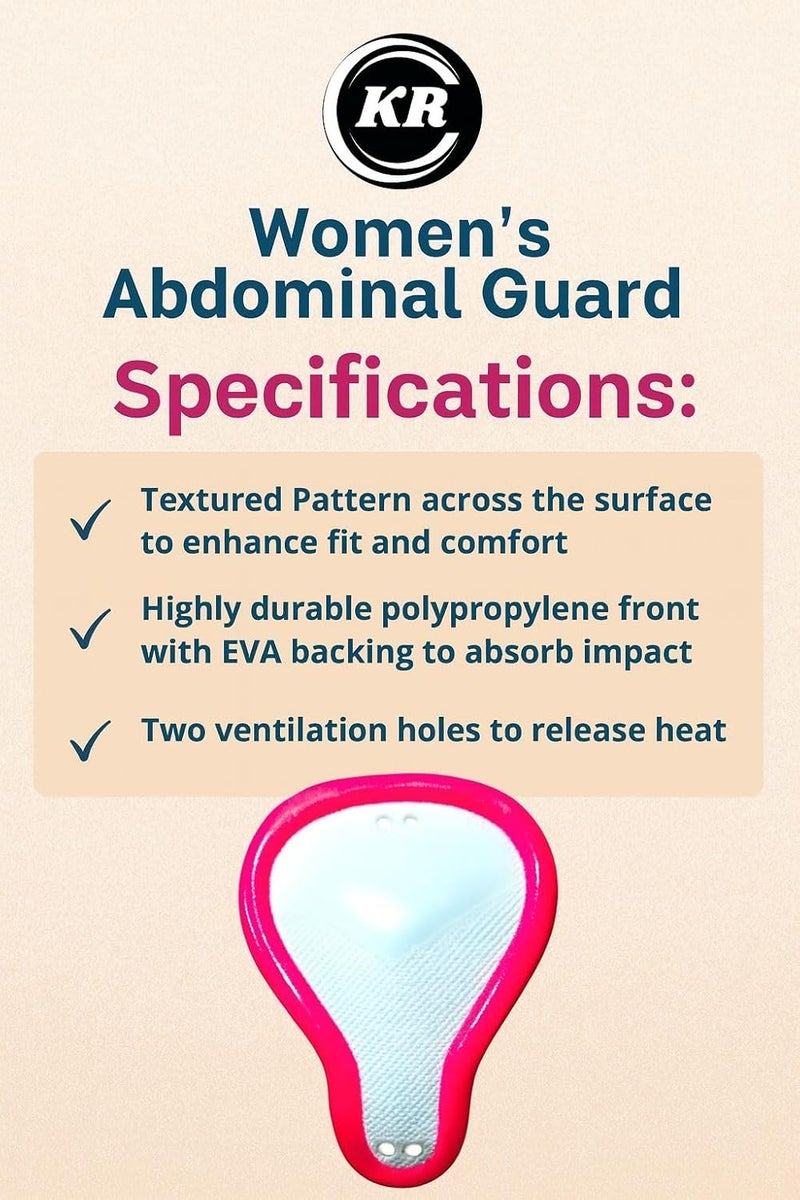 KR Women & Girls Abdominal Guard for Cricket | Sports Protective Gear with Hardened Plastic Shell | Soft Rubber Edges for Safe & Comfortable Fit | Protective Cup for Female Athletes - Image 3