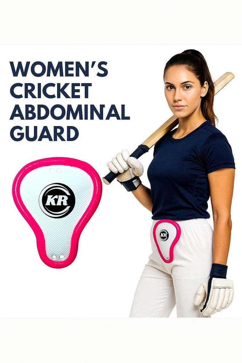 KR Women & Girls Abdominal Guard for Cricket | Sports Protective Gear with Hardened Plastic Shell | Soft Rubber Edges for Safe & Comfortable Fit | Protective Cup for Female Athletes - Image 4