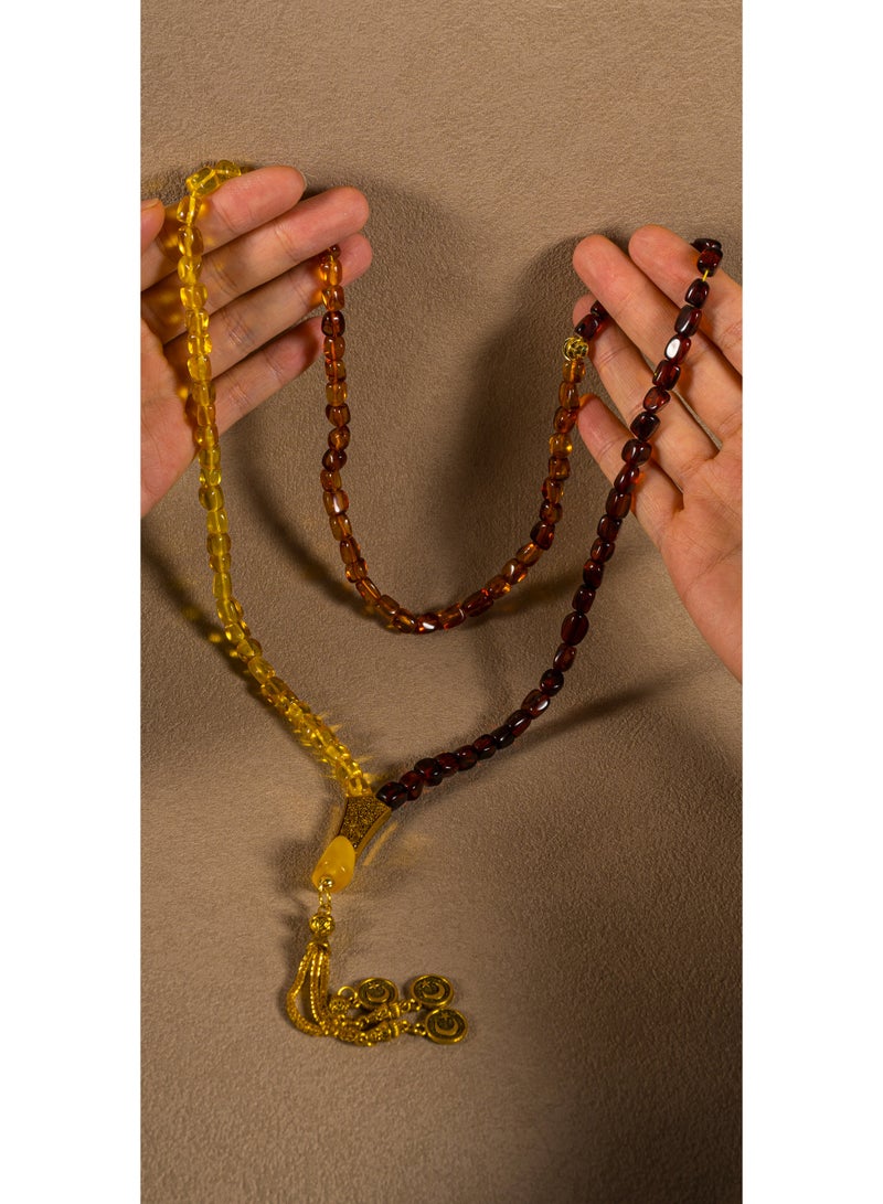 Natural Baltic Amber Tasbih 99 Beads | Genuine Certified Amber Prayer Beads | Individually Certified, Scan to Verify | Muslim Tasbih with Elegant Gift Box | Premium Islamic Gift for Men, Ramadan, Eid - Image 4