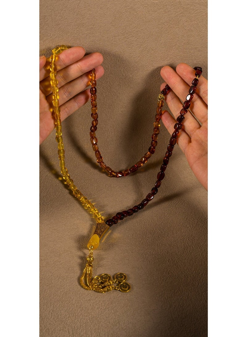 TranquilBeads Natural Baltic Amber Tasbih 99 Beads | Genuine Certified Amber Prayer Beads | Individually Certified, Scan to Verify | Muslim Tasbih with Elegant Gift Box | Premium Islamic Gift for Men, Ramadan, Eid - Image 4