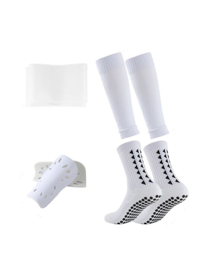 Generic Football Four piece Set Skidproof Soccer Socks Nylon Pocket Shin Guard Sleeves Calf Compression Socks For Soccer Football Sports  - Image 1
