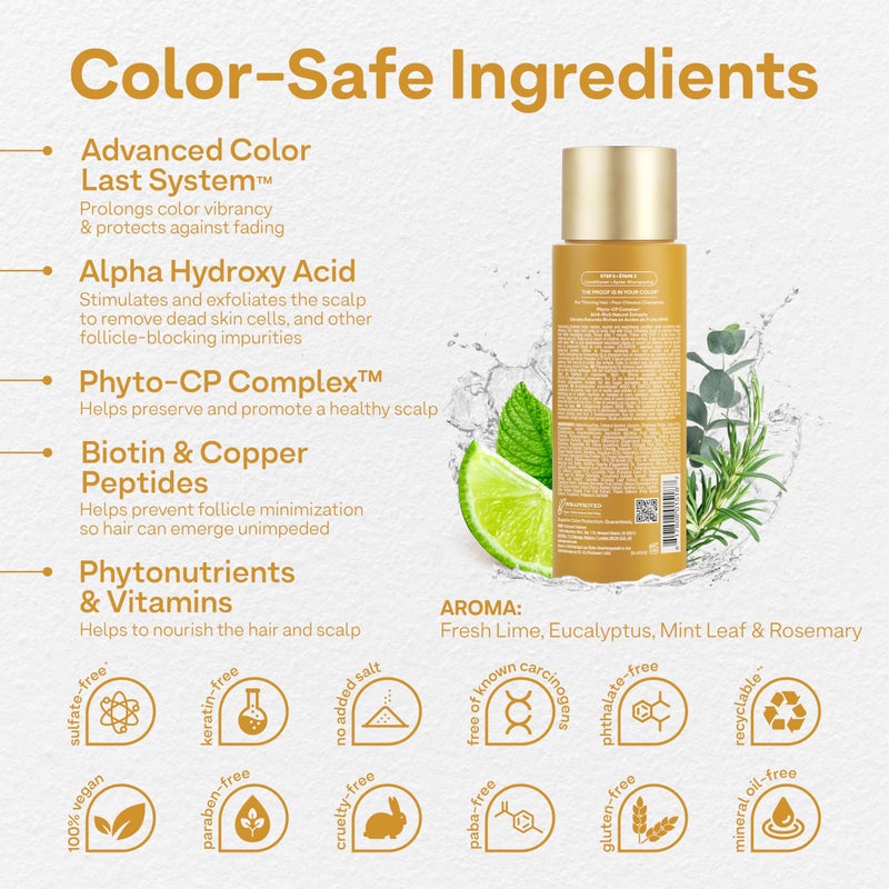 Colorproof Biorepair Thicken Conditioner 8.5 Fl. Oz., Fuller-Looking Hair Conditioner w/Fresh Lime, Eucalyptus, Mint Leaf & Rosemary Scent, Hair Growth-Supporting Conditioner - Image 2