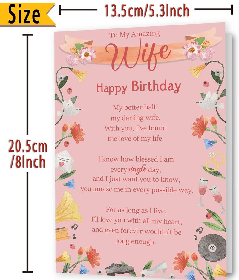 FANCYLUCKY Funny Birthday Card Gifts for Wife, Romantic Wife Birthday Card from Husband, Best Gift for Women Her - Image 3