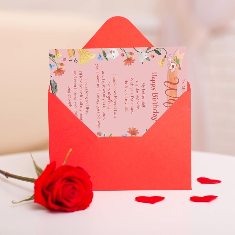 FANCYLUCKY Funny Birthday Card Gifts for Wife, Romantic Wife Birthday Card from Husband, Best Gift for Women Her - Image 5