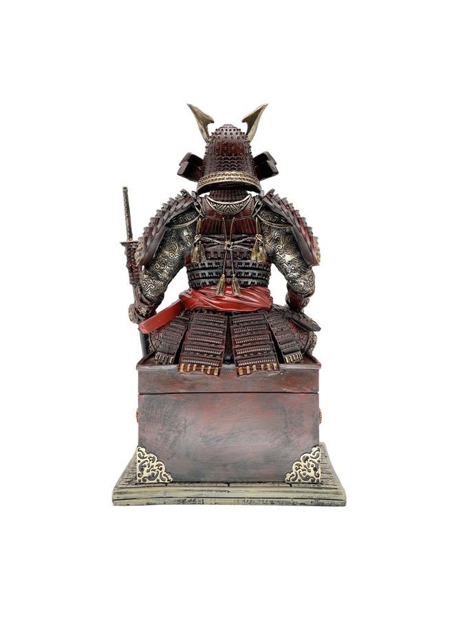 LOOYAR Medieval Ancient Samurai Undead Warrior Resin Statue Ornament Figurine Craft for Home Living Room Porch Decoration Office Desk Desktop Table Arrangement Gift (Red Glod) - Image 4