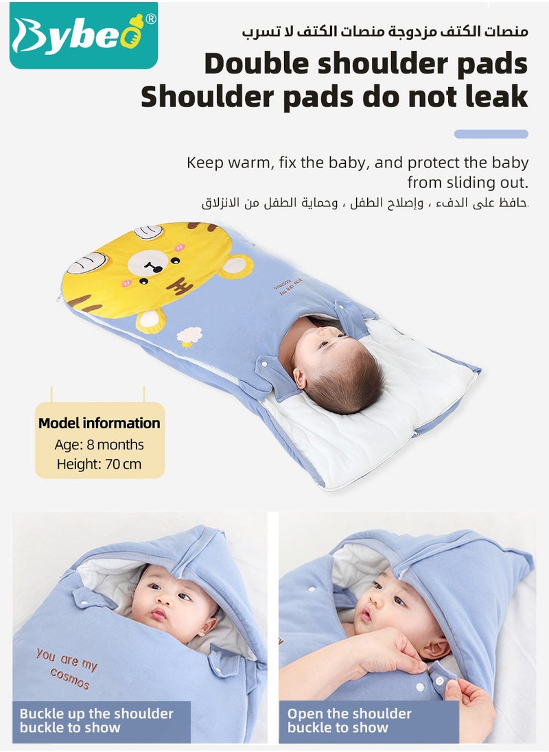 Baby Swaddling Blankets, Breathable Swaddle Wrap, Dual-Purpose Babies Sleep Sacks, Pure Cotton Baby Sleeping Bags, Wearable Blanket Wrap, Easy Zip Access Nappy Change, for Newborn Babies 0-24 Months