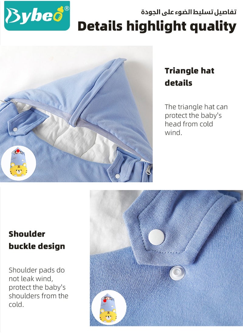 Baby Swaddling Blankets, Breathable Swaddle Wrap, Dual-Purpose Babies Sleep Sacks, Pure Cotton Baby Sleeping Bags, Wearable Blanket Wrap, Easy Zip Access Nappy Change, for Newborn Babies 0-24 Months