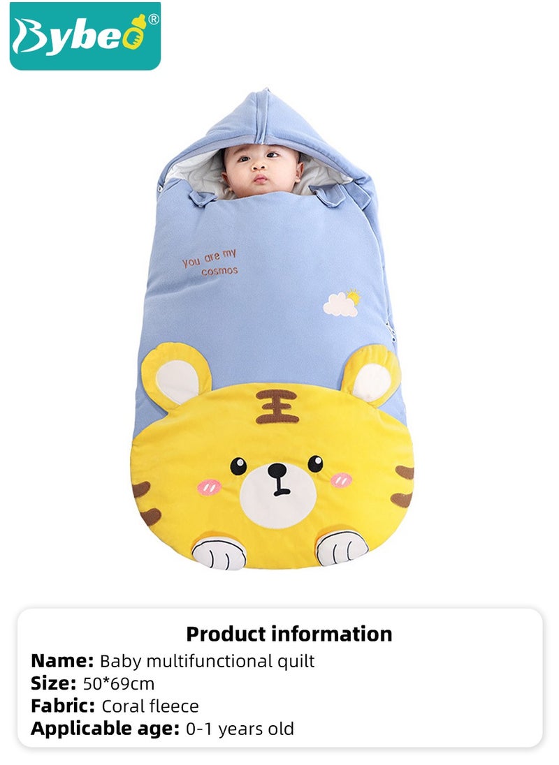 Baby Swaddling Blankets, Breathable Swaddle Wrap, Dual-Purpose Babies Sleep Sacks, Pure Cotton Baby Sleeping Bags, Wearable Blanket Wrap, Easy Zip Access Nappy Change, for Newborn Babies 0-24 Months