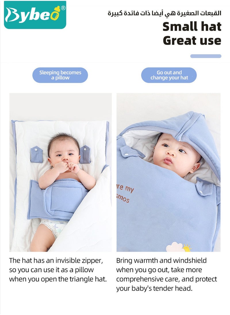 Baby Swaddling Blankets, Breathable Swaddle Wrap, Dual-Purpose Babies Sleep Sacks, Pure Cotton Baby Sleeping Bags, Wearable Blanket Wrap, Easy Zip Access Nappy Change, for Newborn Babies 0-24 Months