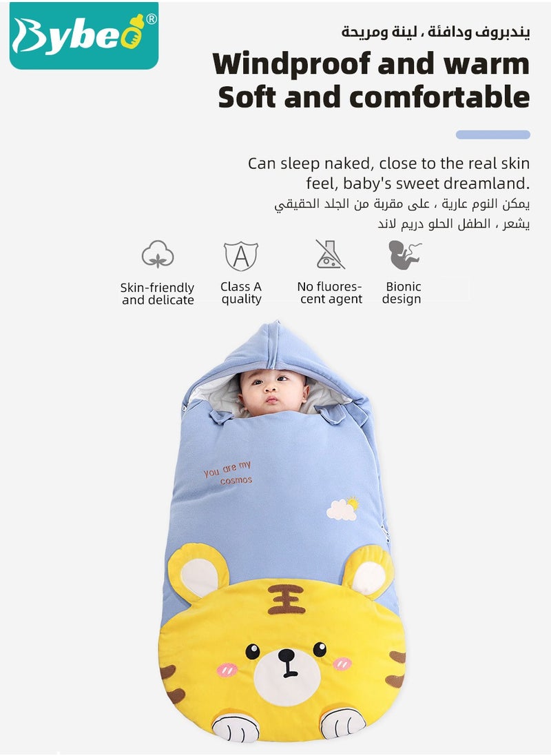 Bybeo Baby Swaddling Blankets, Breathable Swaddle Wrap, Dual-Purpose Babies Sleep Sacks, Pure Cotton Baby Sleeping Bags, Wearable Blanket Wrap, Easy Zip Access Nappy Change, for Newborn Babies 0-24 Months  - Image 2