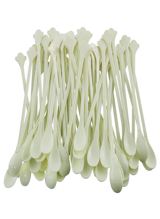 AXLIZER Coffee Spoon 100PCS 13cm/5.1Inch Mini Disposable Tea Sugar Spoons Plastic Food Grade Cocktail Stirrers Swizzle Sticks - Image 2