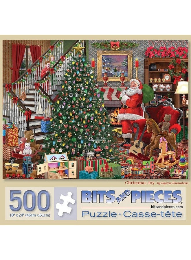 Bits and Pieces - 500 Piece Jigsaw Puzzle for Adults 18" x 24" - Christmas Joy - 500 pc Santa Visiting Presents Tree Jigsaw by Artist Bigelow Illustrations - Image 2
