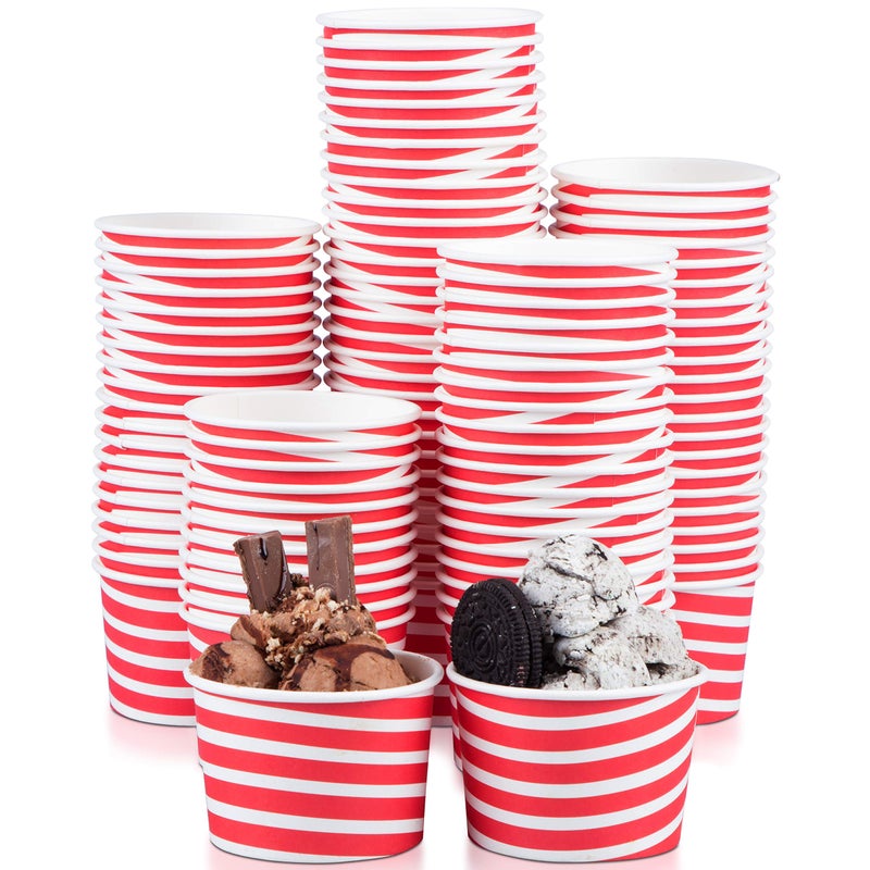 TYPTOP Ice Cream Cups  100 Pack Ice Cream Sundae Cups Frozen Yogurt Dessert Cups