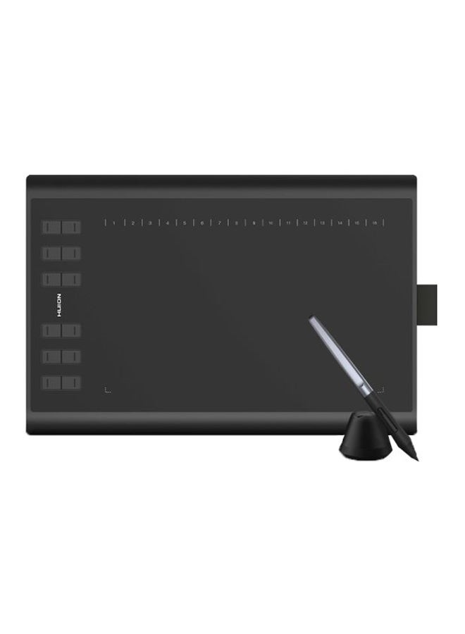 HUION Inspiroy H1060P Graphics Drawing Tablet with 8192 Pressure Sensitivity Battery-Free Stylus and 12 Customized Hot Keys, 10 x 6.25 inches Digital Art Tablet for Mac, Windows PC and Android Black - Image 1
