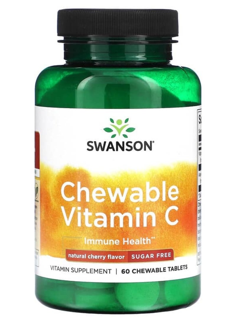 SWANSON Chewable Vitamin C - Natural Cherry Flavor Sugar-Free 60 Chwbls 