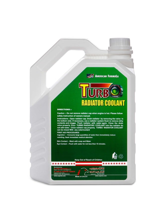 Turbo Radiator Coolant Green Ready to Use 4L American Formula | Engine Coolant | Prevents Overheating & Rust | Radiator Cooling Fluid for Petrol & Diesel Vehicles - Image 2