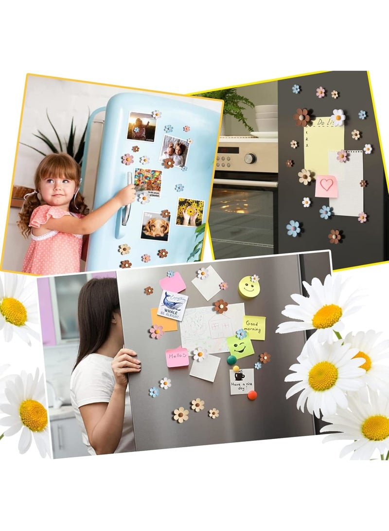SOLARAE Fridge Magnets, 25Pcs Mini Daisy Refrigerator Magnets Magnets, Magnetic Flower Decals, for Locker Whiteboards Home Office Decor, for Kitchen, Locker, Whiteboard, Home - Image 5