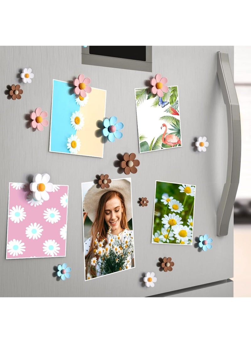 SOLARAE Fridge Magnets, 25Pcs Mini Daisy Refrigerator Magnets Magnets, Magnetic Flower Decals, for Locker Whiteboards Home Office Decor, for Kitchen, Locker, Whiteboard, Home - Image 4