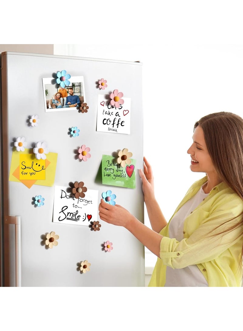 SOLARAE Fridge Magnets, 25Pcs Mini Daisy Refrigerator Magnets Magnets, Magnetic Flower Decals, for Locker Whiteboards Home Office Decor, for Kitchen, Locker, Whiteboard, Home - Image 3