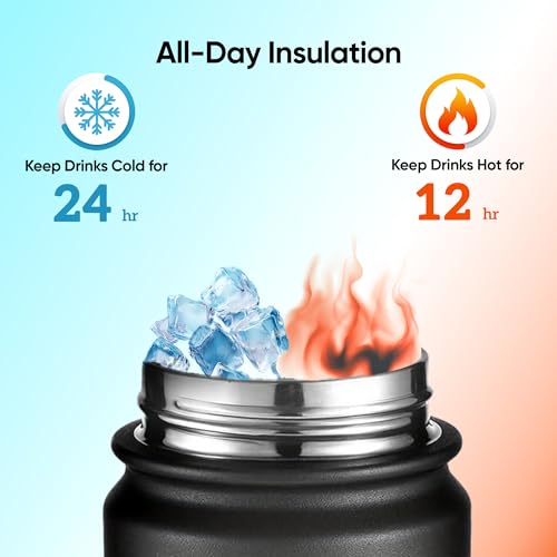 SOLARA Insulated Water Bottle 2000ml, Hot Water Bottle, Thermosteel Water Bottles for Travel, Home, Office, School, Gym, Adults, Water Bottle Hot and Cold, Sipper Bottle, Black Knight - Image 3