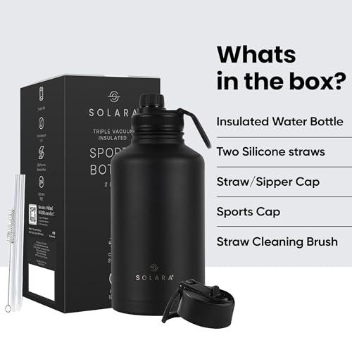 SOLARA Insulated Water Bottle 2000ml, Hot Water Bottle, Thermosteel Water Bottles for Travel, Home, Office, School, Gym, Adults, Water Bottle Hot and Cold, Sipper Bottle, Black Knight - Image 5