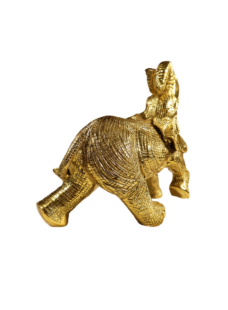 Handmade Solid Brass Elephant Statue, Luxury Home Decor Figurine, 6.5 KG - Image 3