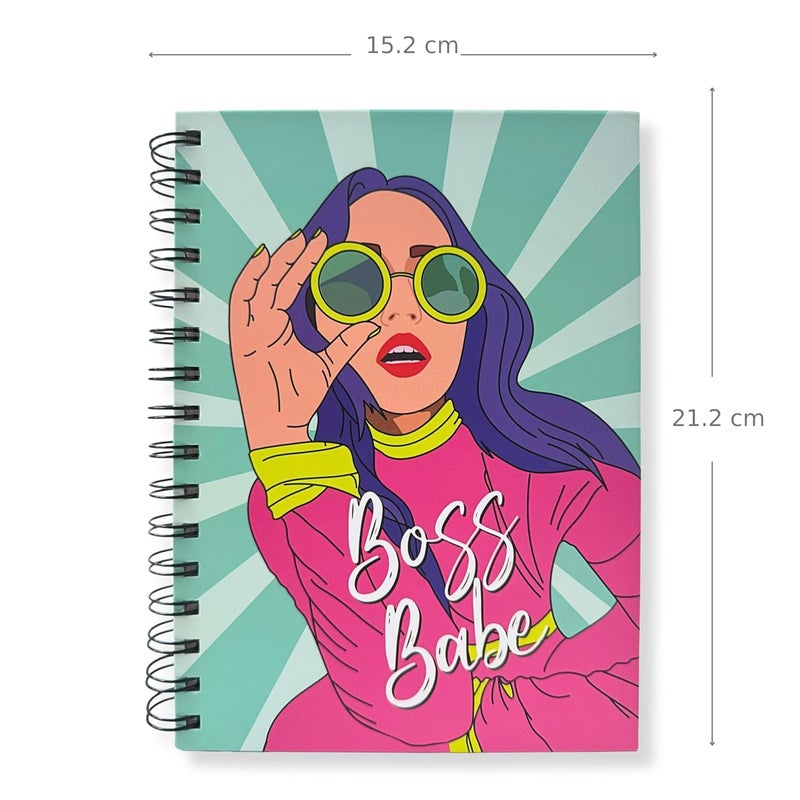 Articious Boss Babe Spiral Notebook | A5 Size 21x17 cm | 190 Ruled Pages | 80 GSM Thick Paper | Aesthetic Hardbound Journal for Writing, School, Office & Gifting - Image 2