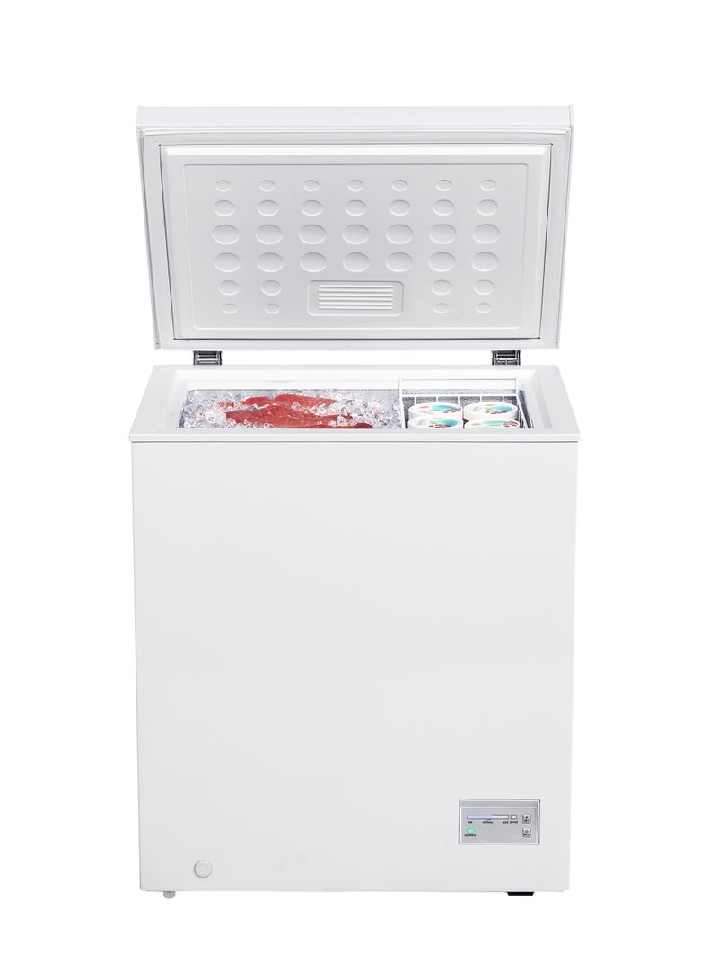 Stargold Small Chest Freezer 100L Mini Deep Freezer Standalone, 100W 220-240V Non-Inverter Compressor Deep Fridge , Refrigerant R600a, 4 Star Freezing, Freezing Capacity 4.5kg/24h, LED Light, Mechanical Control, 13.5h Storage Time During Power off, Door Lock & Static Air Flow System for Home & Office Upright Freezer, SG-HCF100L White - Image 1