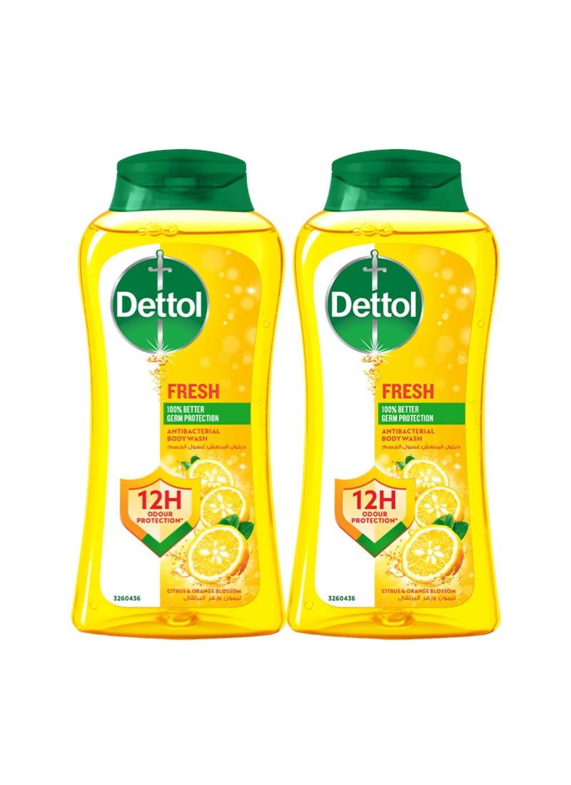 Dettol Fresh Anti-bacterial Body Wash, Pack Of 2 yellow - Image 1