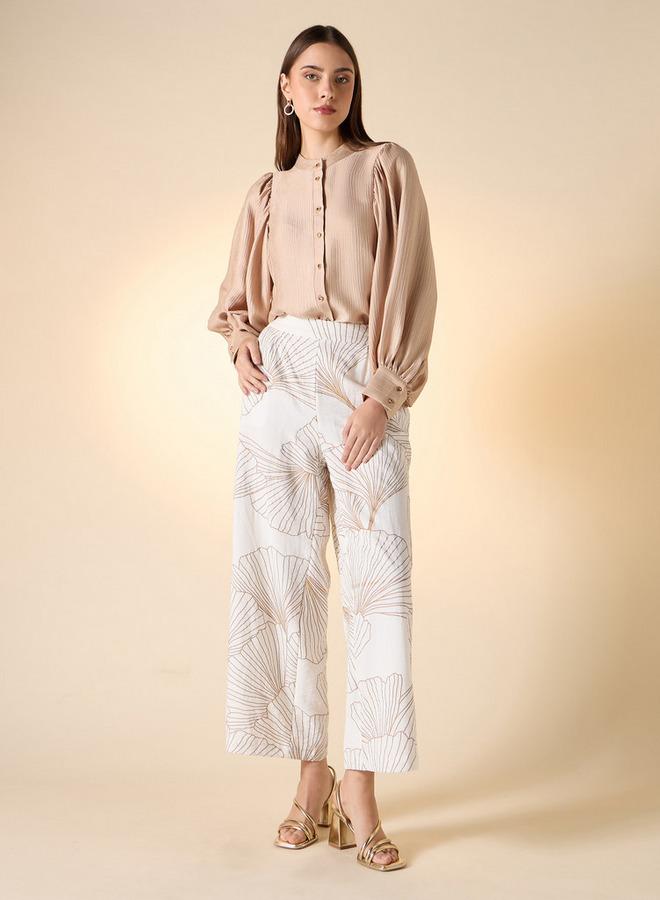 ايكونيك قميص بارز الملمس بياقة ماندارين وأكمام طويلة من آيكونيك - Image 2