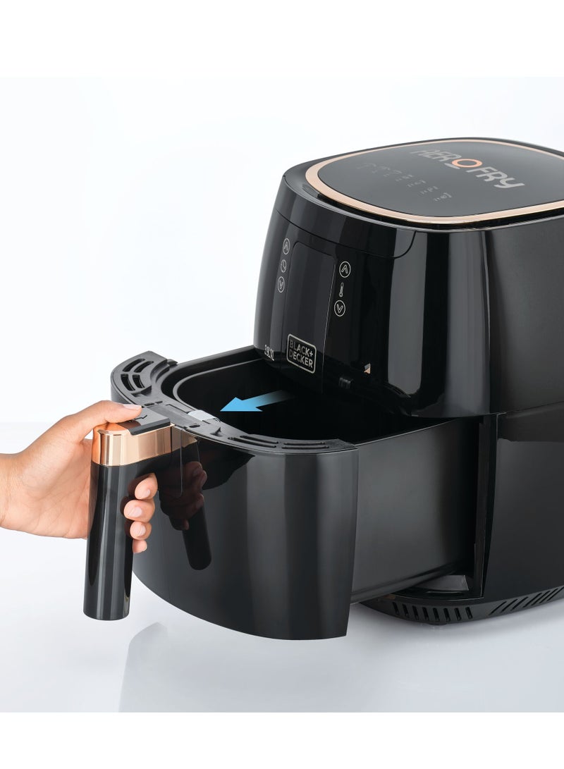 BLACK+DECKER Digital 7-in-1 Multifunction Air Fryer 1500W 8.6L/1.4Kg Capacity With Rapid Hot Air Circulation For Frying, Grilling, Broiling, Roasting, and Baking 5.5 L 1500 W AF5539-B5 Black - Image 2