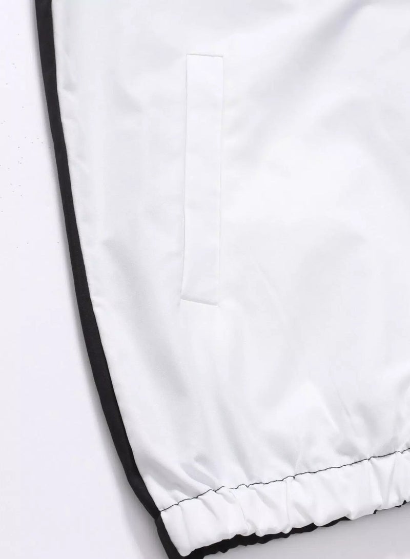 Men Zip Up Cut And Sew Drawstring Hooded Jacket & Sweatpants  - Image 5