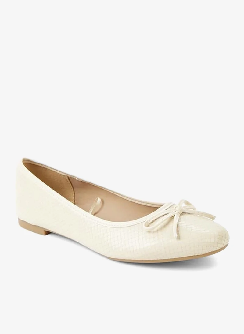 Flora Bella By Shoexpress CREAM Women Bow Accent Ballerina Shoes for Women | Best Price UAE