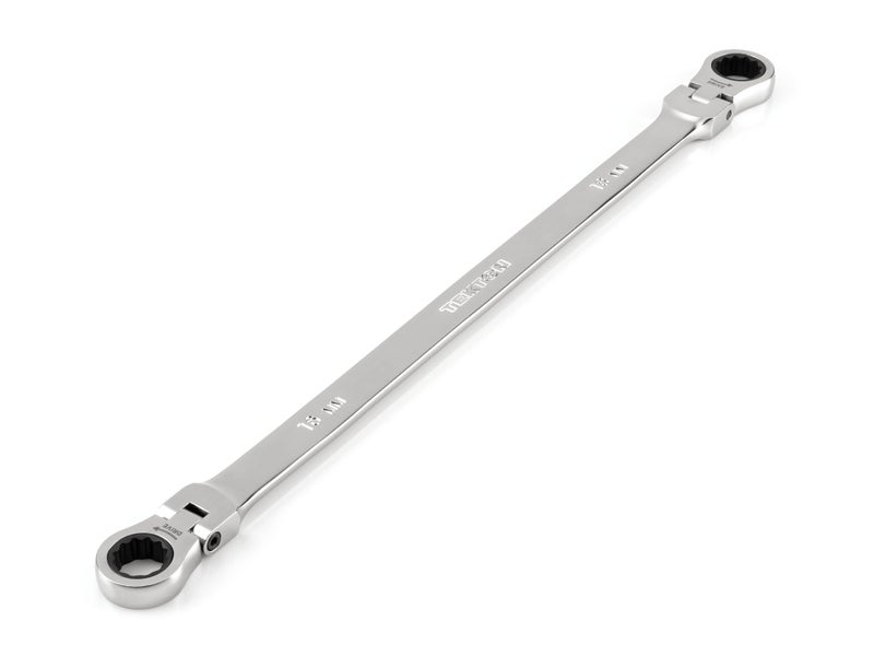 TEKTON 16 x 18 mm Long Flex Head 12Point Ratcheting Box End Wrench WRB36416