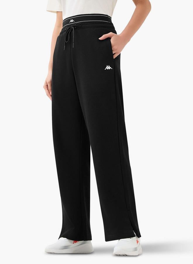 Kappa Slit Accent Flared Track Pants with Pockets - Image 1