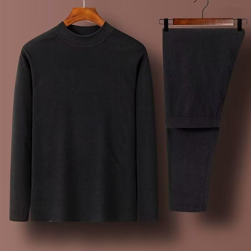 De Velvet Thermal Underwear Suit Men'S Winter Mid-High Collar Cold-Proof Fleece-Lined Thickened Autumn Clothes Long Pants Youth Bottoming Shirt - Image 4