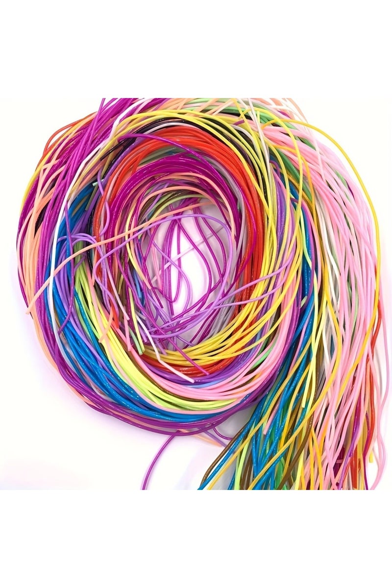 erorex 50Pcs Multi-Colored 50Pcs Color Pvc Plastic Braided Rope Set, 39.37inch - Vivid Rainbow Strips for C