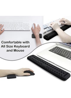 ZUKIMM Wrist Pad for Keyboard and Mouse - Wrist Rest Support for Keyboard - Cushion Memory Foam Mouse Pad for Home, Office - Gaming Computer, Laptop (Pack of 2 - Black)  - Image 2