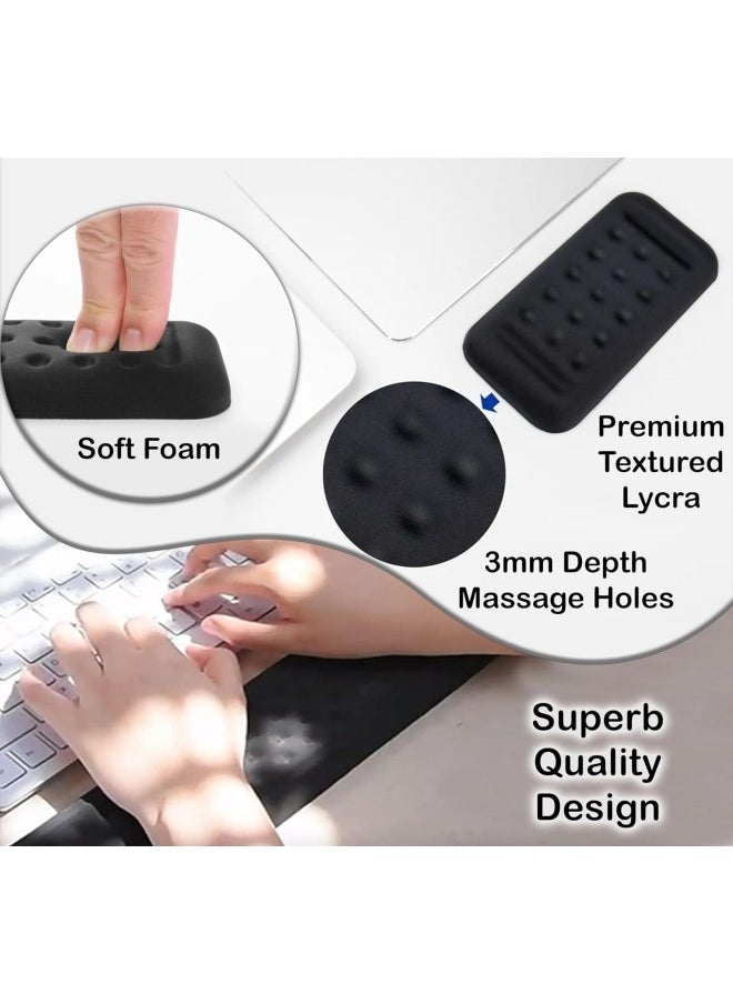 ZUKIMM - Wrist Pad for Keyboard and Mouse - Wrist Rest Support for Keyboard - Cushion Memory Foam Mouse Pad for Home, Office - Gaming Computer, Laptop (Pack of 2 - Black) - Image 1