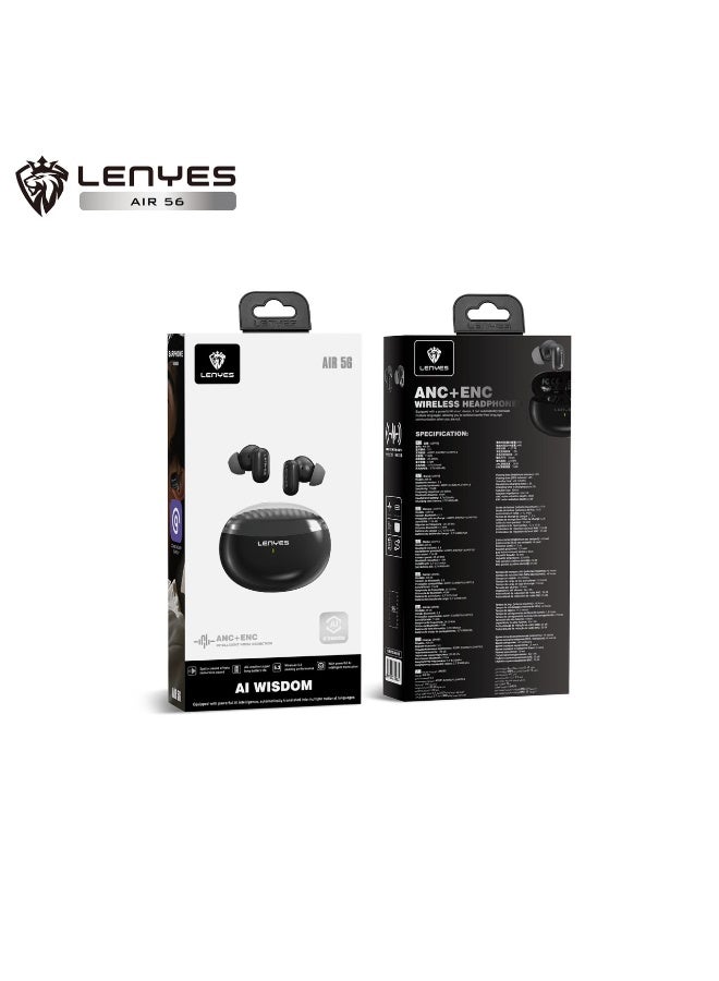 LENYES AIR 56 ANC+ENC Wireless Earbuds with AI Translation and Spatial Sound, Bluetooth 5.3 - Image 3