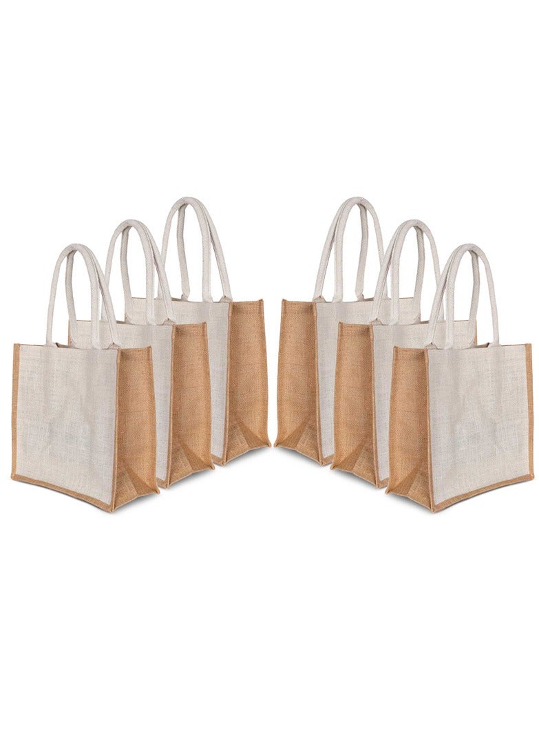 Green Bag (Pack of 10)Natural & White Jute Bag (30x30x15)