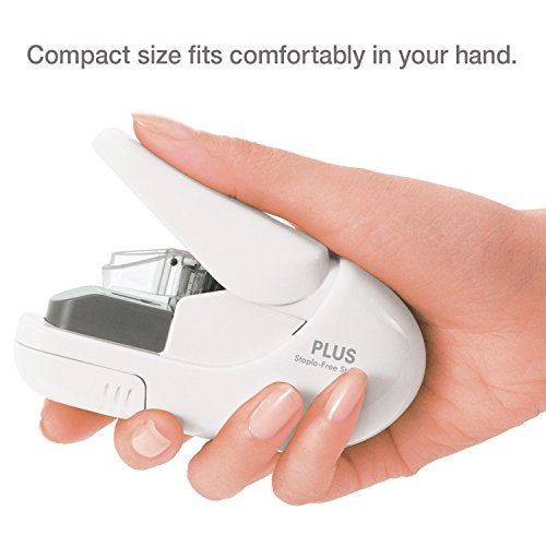 Plus Paper Clinch Compact Staple-Free Stapler, Heavy Duty, Navy Blue - Image 3