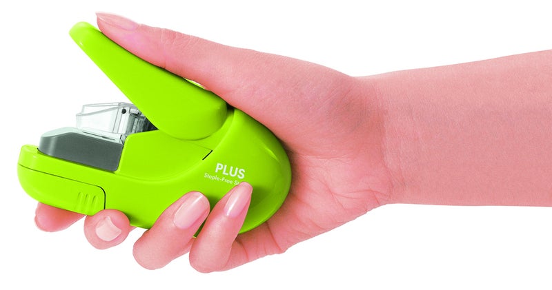 Plus Paper Clinch Compact Staple-Free Stapler, Heavy Duty, Navy Blue - Image 4