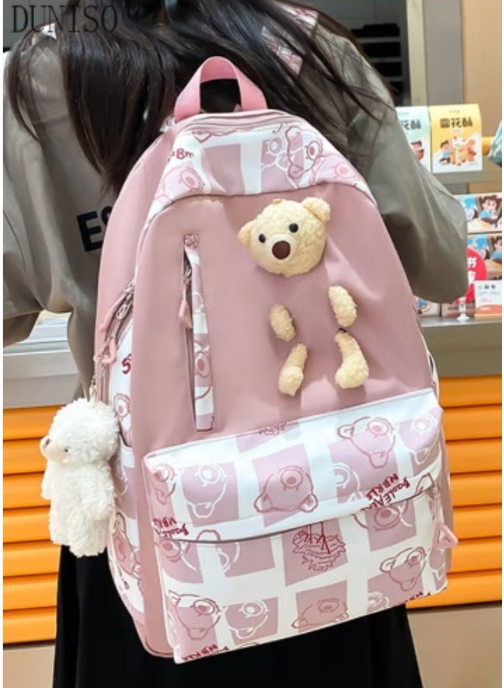 DUNISO Bear - Printed Schoolbag 3 - Piece Set | Cute Charms, Practical and Eye - Catching - Image 2