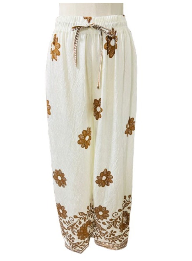 طقم ملابس نسائي مكون من قطعتين بمقاس واحد، طقم ملابس متناسق للبنات، طقم ملابس نسائي، طقم نسائي مزهر - Image 2