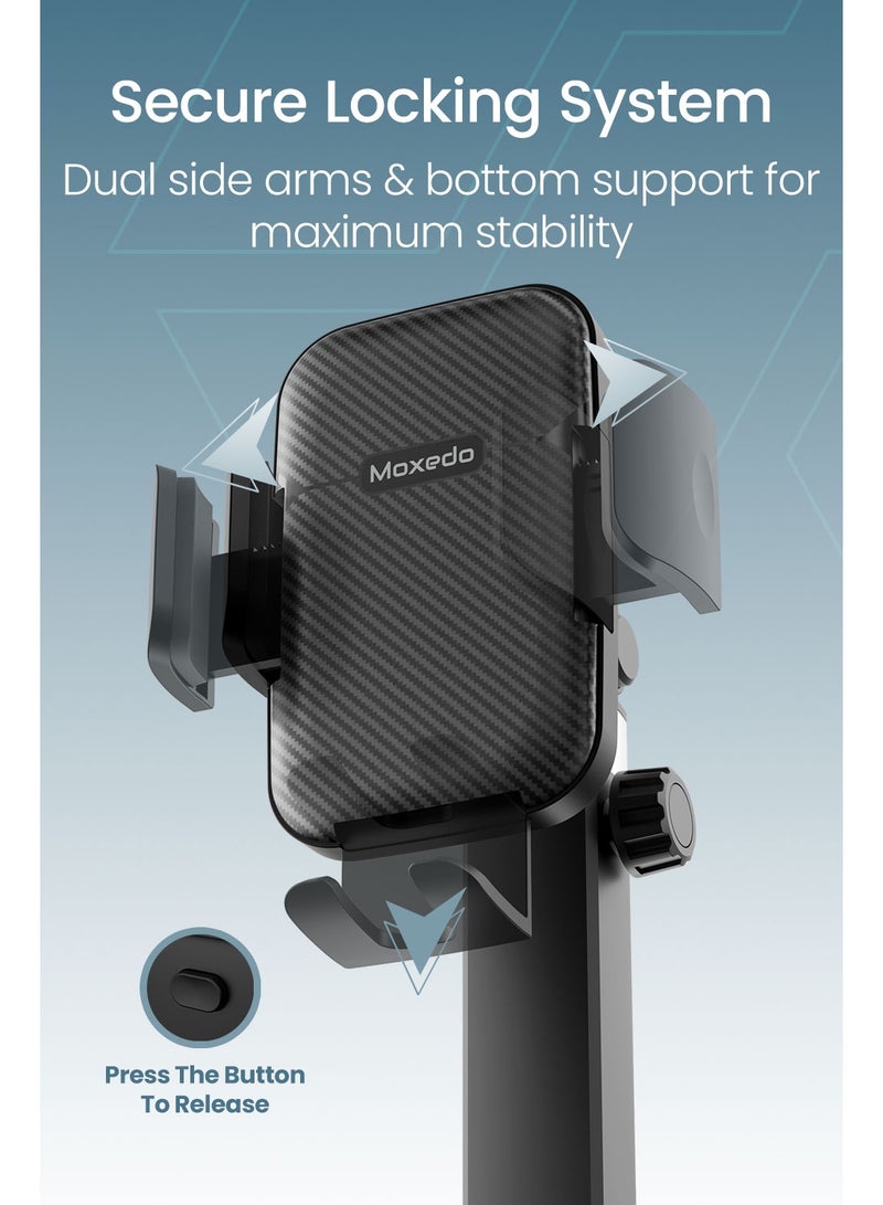 Moxedo Car Cup Holder Phone Mount with Adjustable Telescopic Arm, Tilt Joint, Universal Fit, Stable Design for Standard Cup Holders (Black) - Image 5