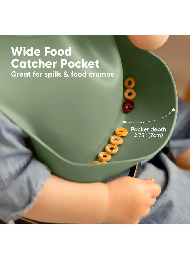 KeaBabies Prep Silicone Baby Bibs, Feeding Essential, BPA-Free, Amethyst - Image 4