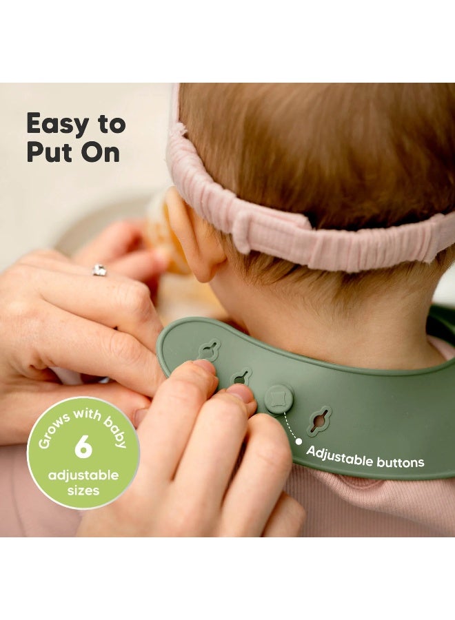 KeaBabies Prep Silicone Baby Bibs, Feeding Essential, BPA-Free, Amethyst - Image 5