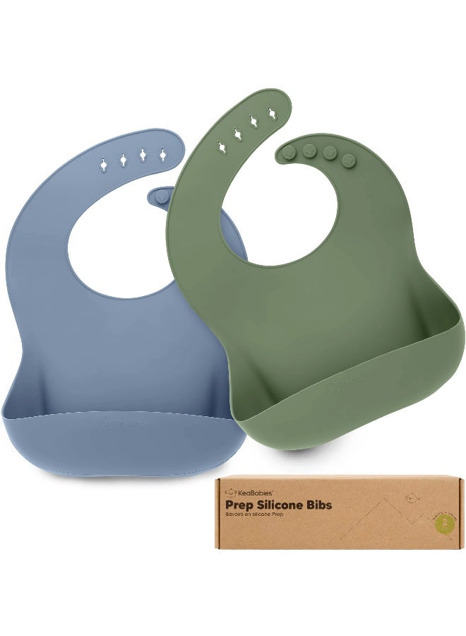 KeaBabies Prep Silicone Baby Bibs, Feeding Essential, BPA-Free, Amethyst - Image 1
