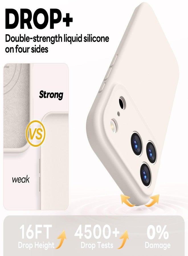 Vooii Magnetic for iPhone 17 Pro Case, Compatible with Magsafe (Premium Liquid Silicone) (Integrated Camera Control Button) Full Body Protective Anti-Scratch Microfiber Lining 6.3", Stone - Image 4